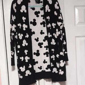Disney Black and White Mickey Mouse Pattern Cardigan